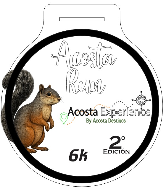 AcostaRUN 2da Edición — Medalla oficial 6k con ardilla