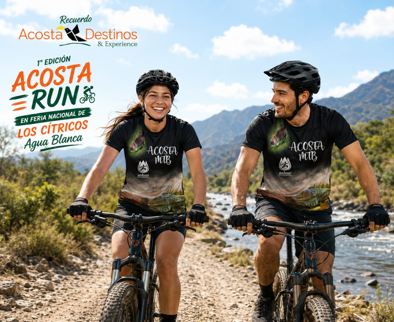AcostaMTB 1ra Edición — Afiche Feria Nacional de los Cítricos, Agua Blanca