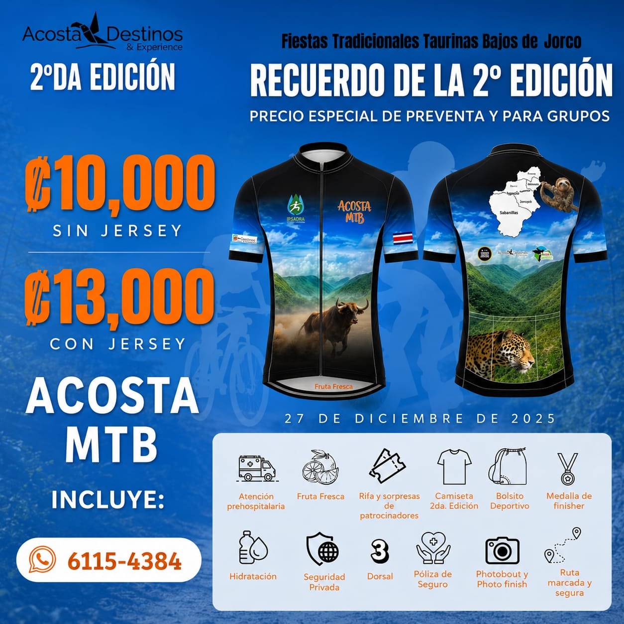Afiche promocional de la 2° edición de AcostaMTB — Fiestas Tradicionales Taurinas Bajos de Jorco
